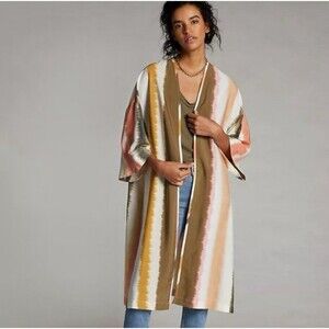 Anthropologie Mignon Doo Kimono Women One Size Watercolor Bohemian Gypsy Artsy